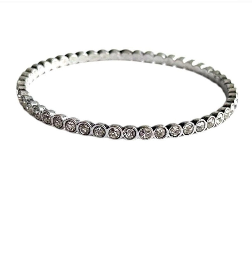 TWO R.J. Graziano CN Signed Silver Tone Bracelets With Bezel Set Rhinestones - Picture 4 of 12